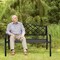 Costway 50'' Patio Garden Bench Loveseats Park Yard Furniture Decor Cast Iron Frame Black